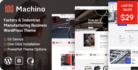 machino factory industrial wordpress theme 1