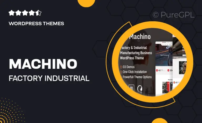 machino factory industrial wordpress theme