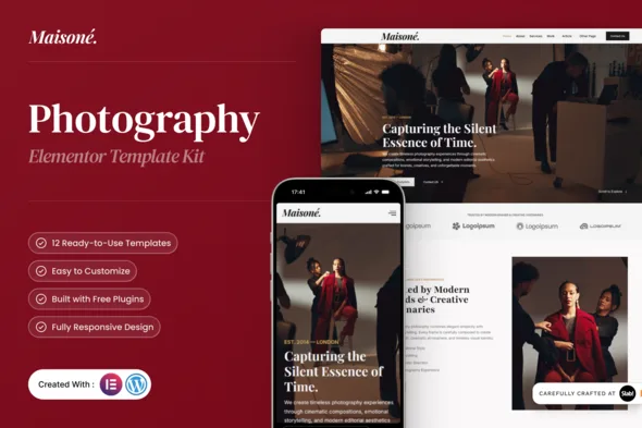 maisone photography elementor template kit 1