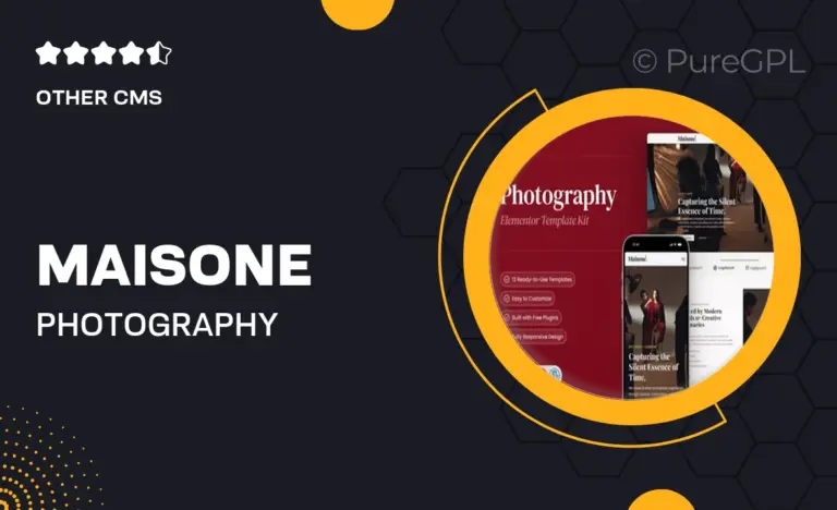 maisone photography elementor template kit