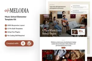 Melodia – Music School Elementor Template Kit