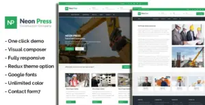 NeonPress – Business Construction WordPress Theme