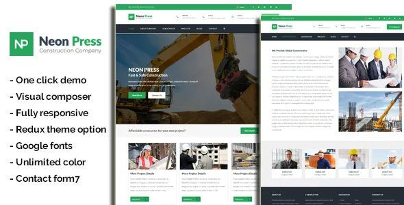 neonpress business construction wordpress theme 1