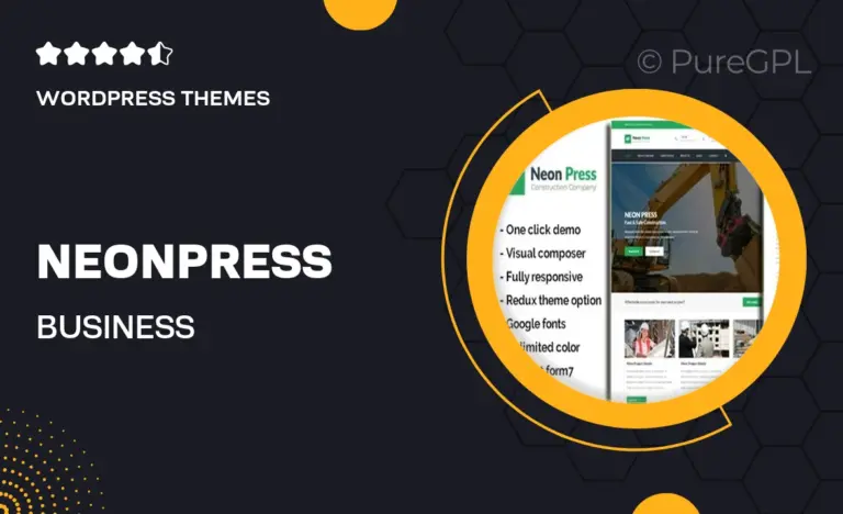 neonpress business construction wordpress theme