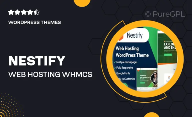 nestify web hosting whmcs wordpress theme