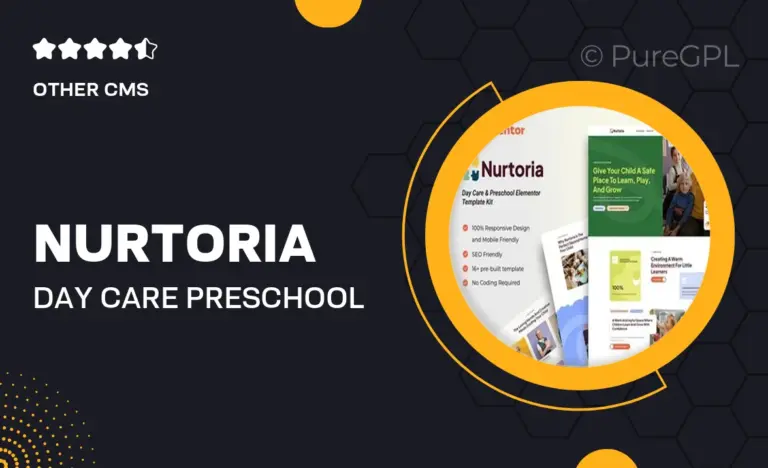 nurtoria day care preschool elementor template kit