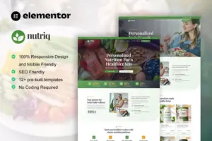 Nutriq – Healthy Food & Nutrition Elementor Template Kit