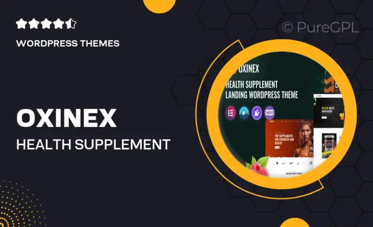 oxinex health supplement wordpress theme