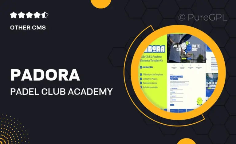 padora padel club academy elementor template kit