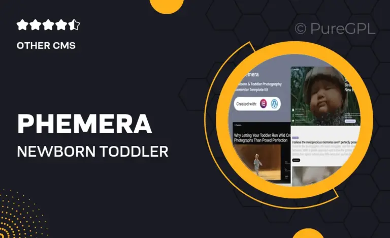 phemera newborn toddler photography service elementor template kit