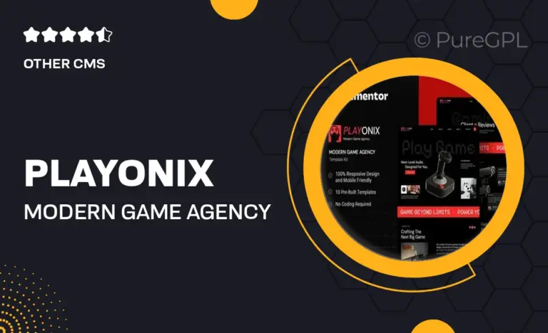 playonix modern game agency elementor template kit