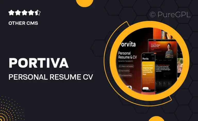 portiva personal resume cv elementor template kit