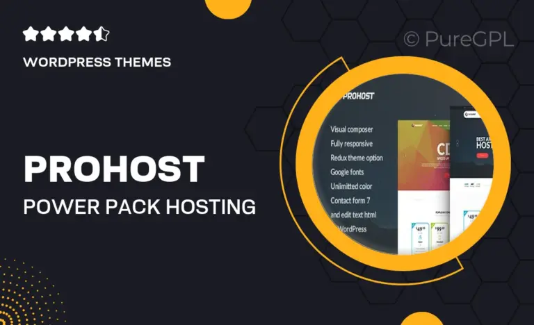 prohost power pack hosting wordpress theme