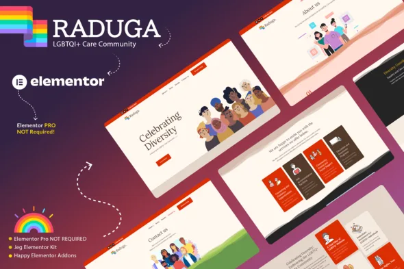 raduga lgbtqi care community elementor template kit 1