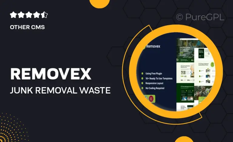removex junk removal waste management elementor template kit