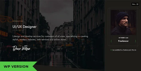 resumo personal portfolio wordpress theme 1