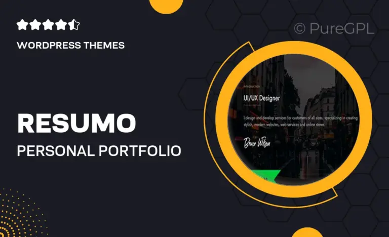 resumo personal portfolio wordpress theme