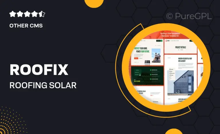 roofix roofing solar installation elementor template kit