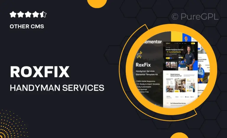 roxfix handyman services elementor template kit
