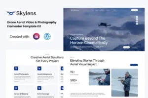 Skylens – Drone Aerial Video & Photography Elementor Template Kit