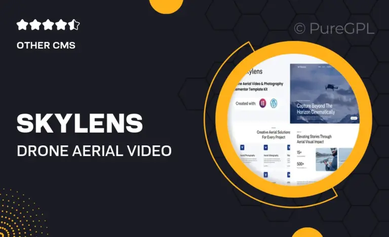 skylens drone aerial video photography elementor template kit