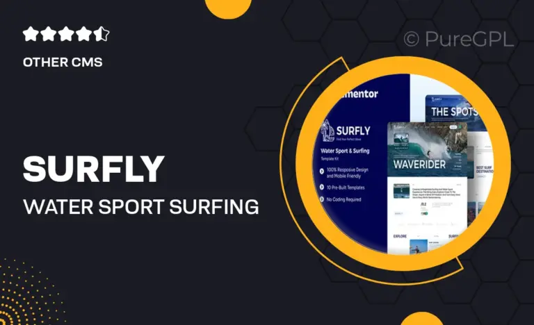 surfly water sport surfing elementor template kit