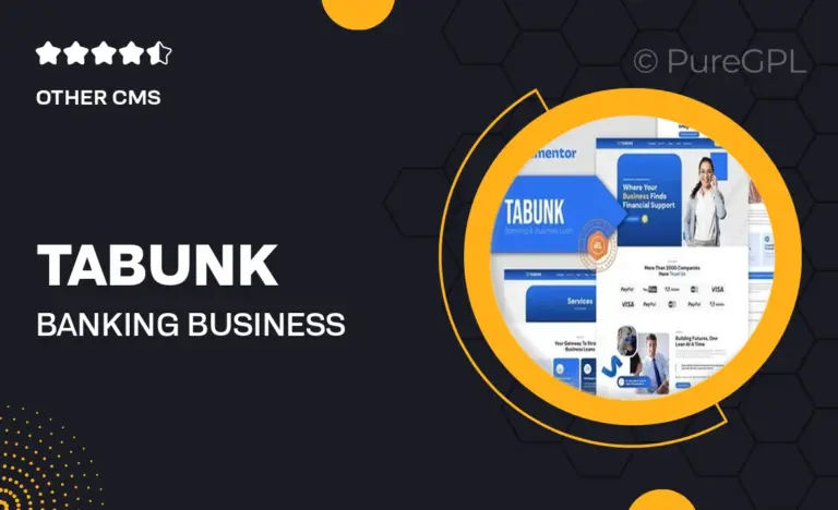 tabunk banking business loan elementor template kit