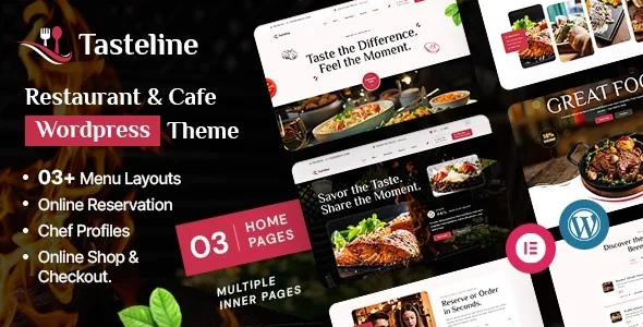 tasteline restaurant cafe wordpress theme 1