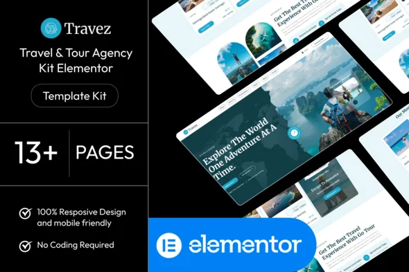 travez travel tour agency elementor template kit 1