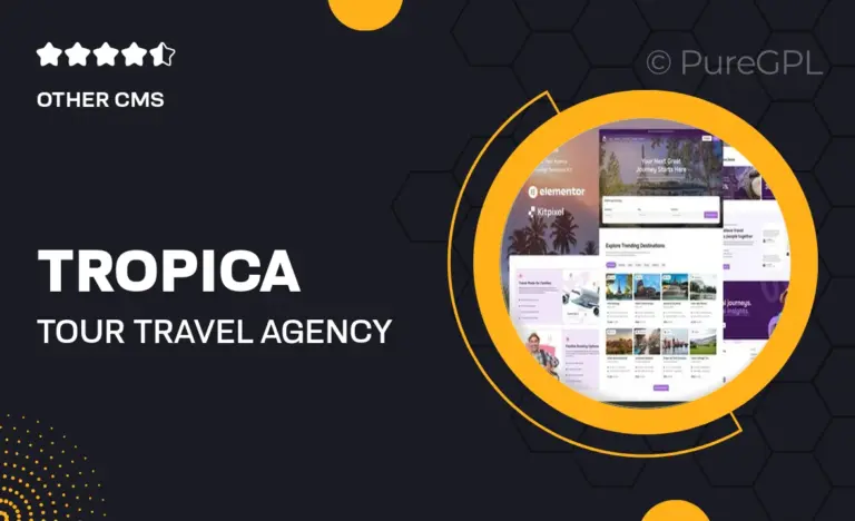 tropica tour travel agency elementor template kit