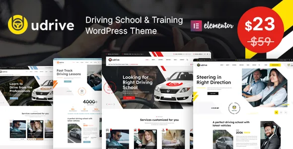 udrive driving school wordpress theme 1