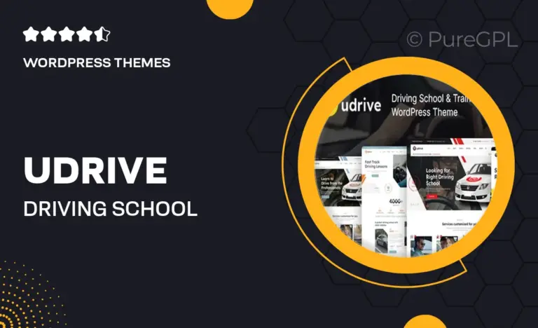 udrive driving school wordpress theme
