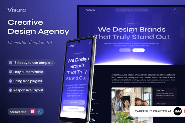 visura creative design agency elementor template kit 1