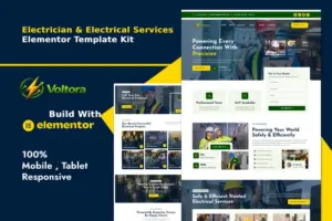 Voltora – Electrician & Electrical Services Elementor Template Kit