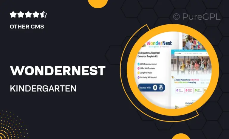 wondernest kindergarten preschool elementor template kit