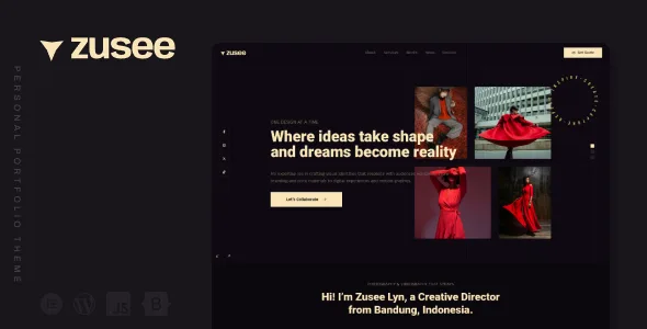 zusee personal portfolio wordpress theme 1