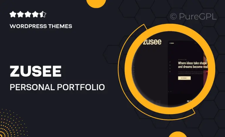 zusee personal portfolio wordpress theme
