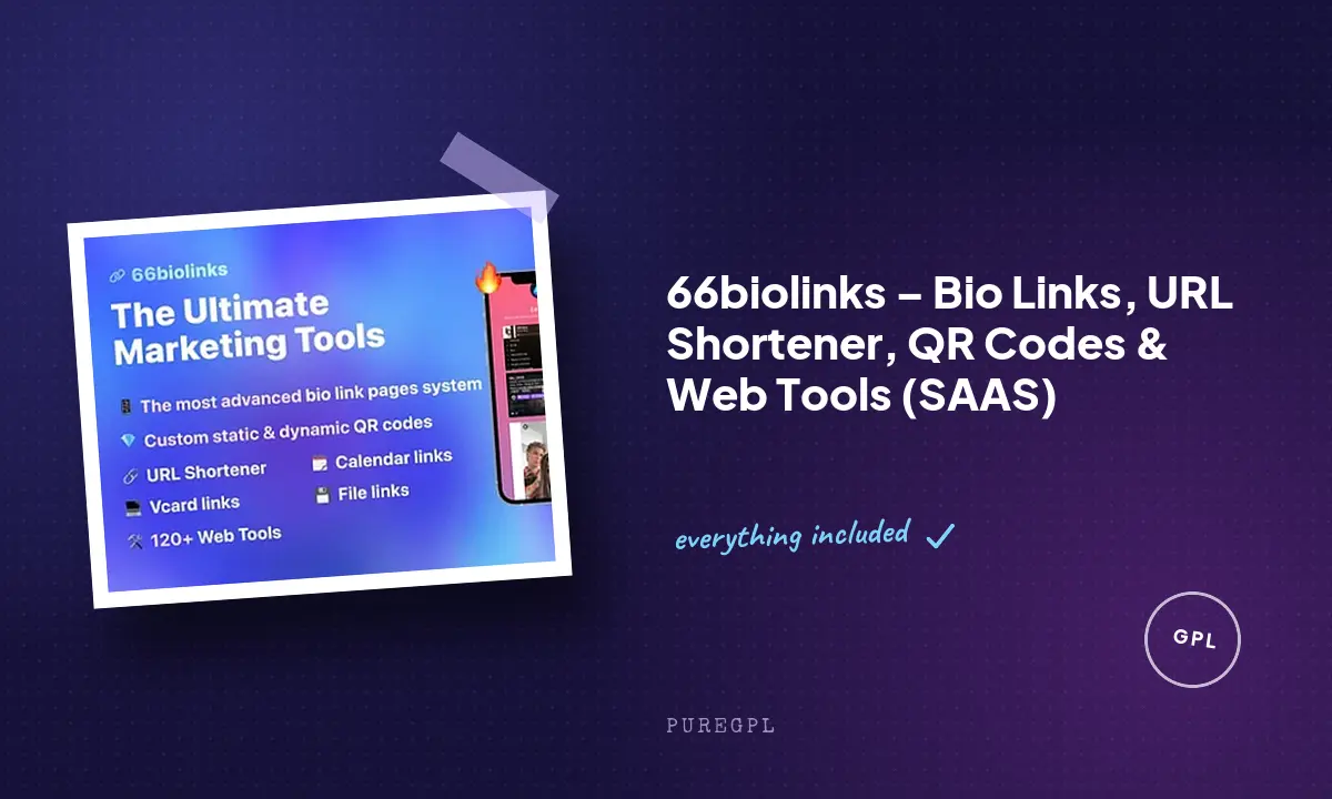 66biolinks – Bio Links, URL Shortener, QR Codes & Web Tools (SAAS)