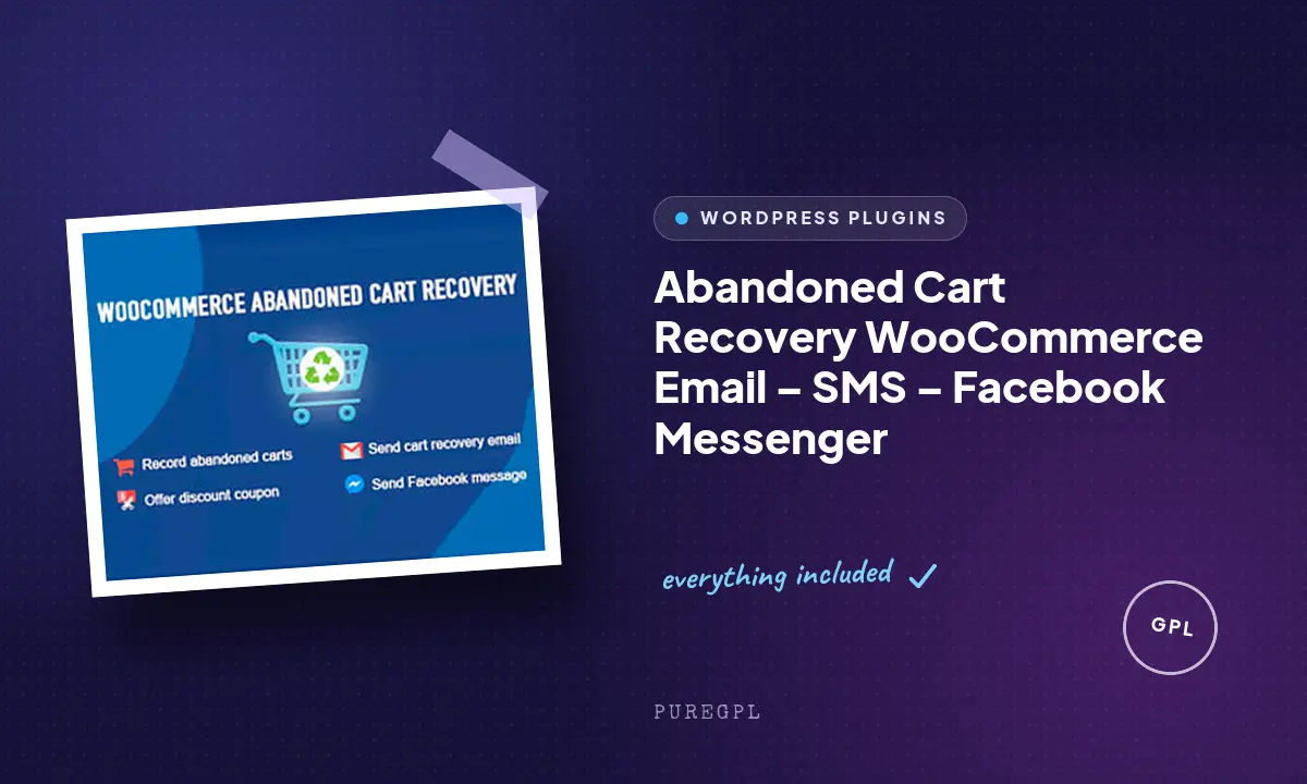 Abandoned Cart Recovery WooCommerce Email – SMS – Facebook Messenger