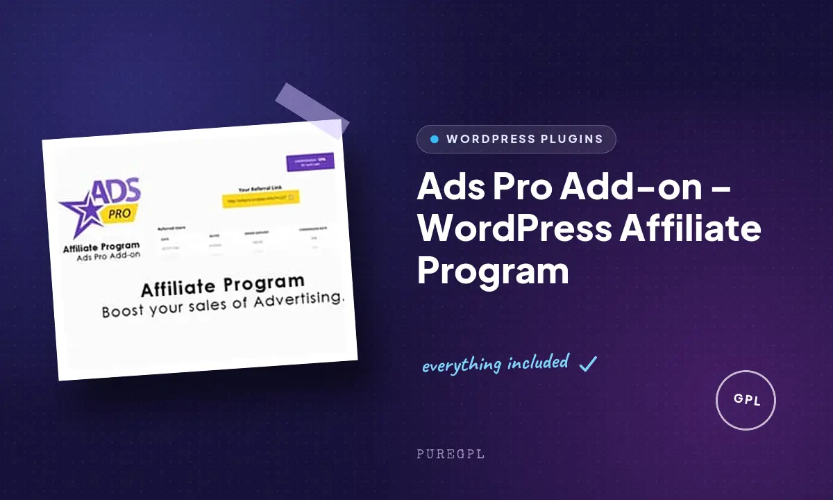 Ads Pro Add-on – WordPress Affiliate Program