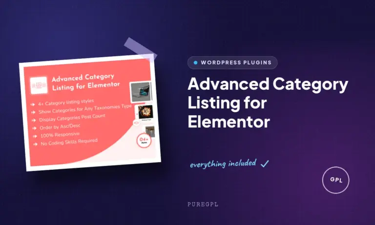 advanced category listing for elementor