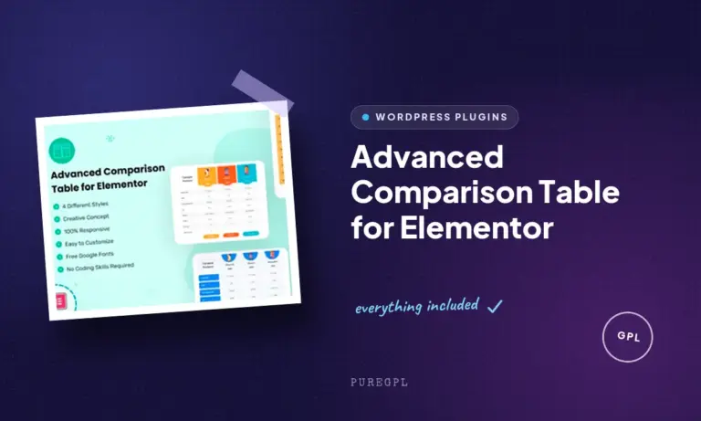advanced comparison table for elementor