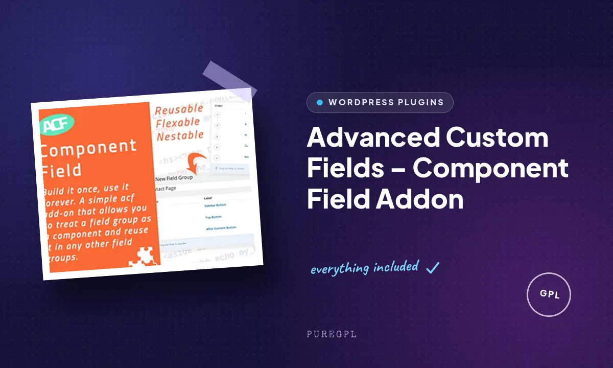 Advanced Custom Fields – Component Field Addon