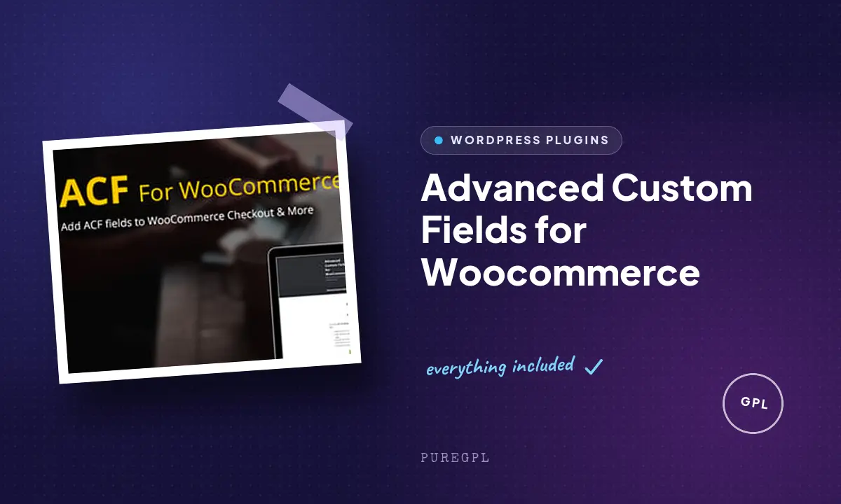 Advanced Custom Fields for WooCommerce