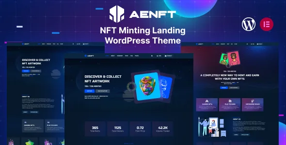 aenft nft minting collection wordpress theme 1
