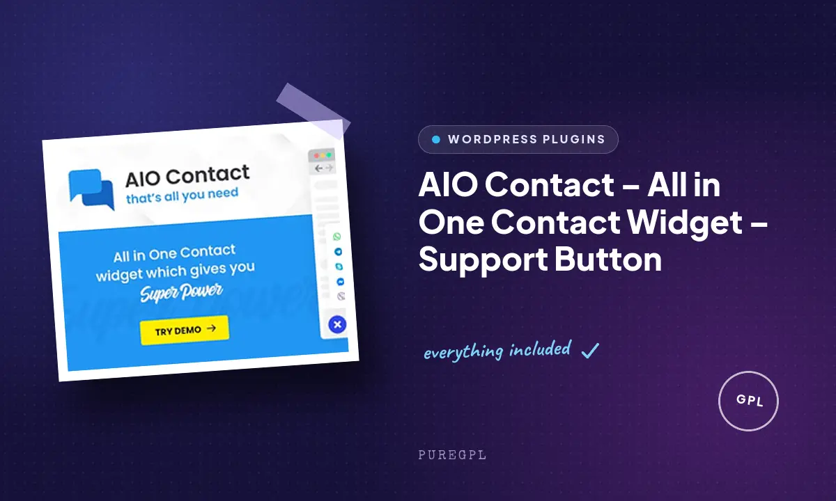 AIO Contact – All in One Contact Widget – Support Button