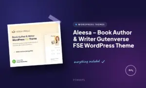 aleesa book author writer gutenverse fse wordpress theme