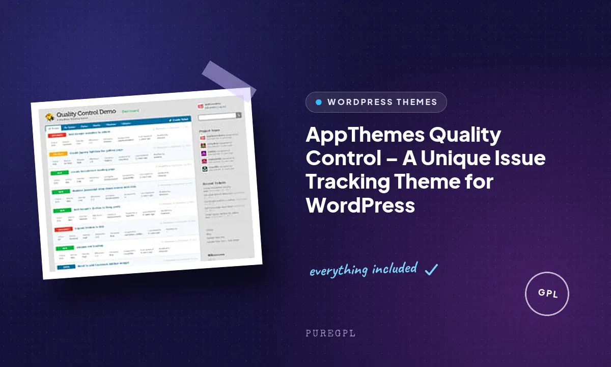 Quality Control – A Unique Issue Tracking Theme for WordPress