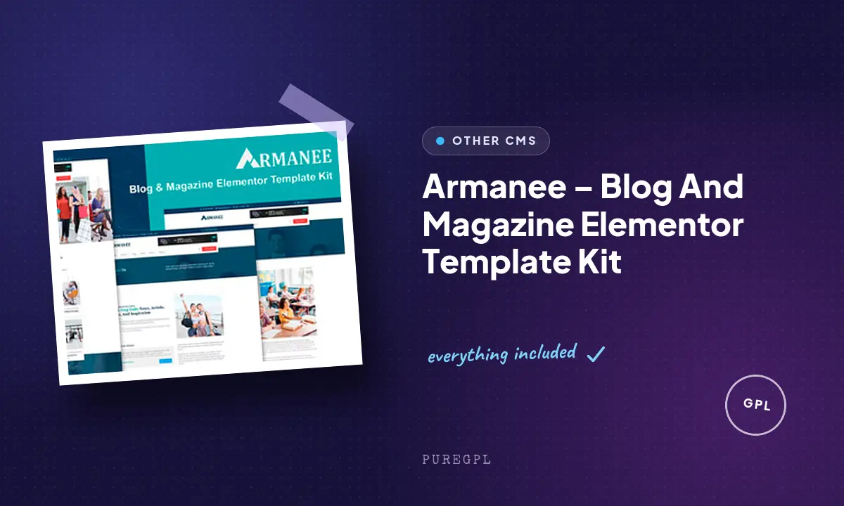 Armanee – Blog And Magazine Elementor Template Kit