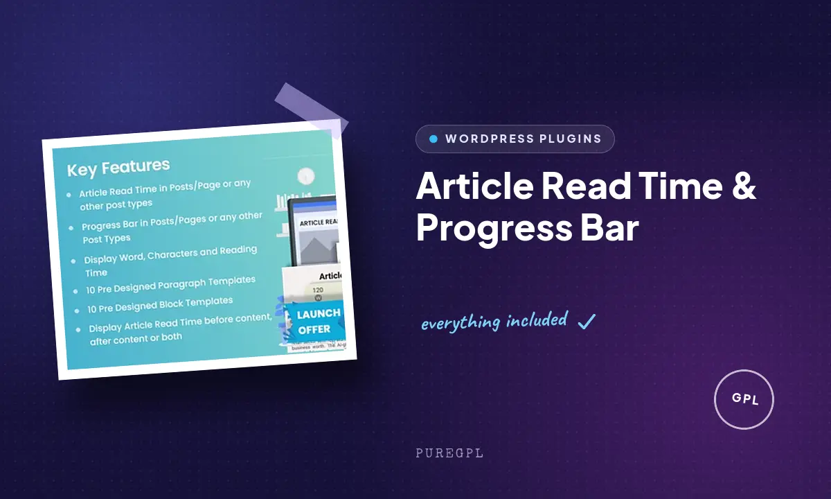 Article Read Time & Progress Bar